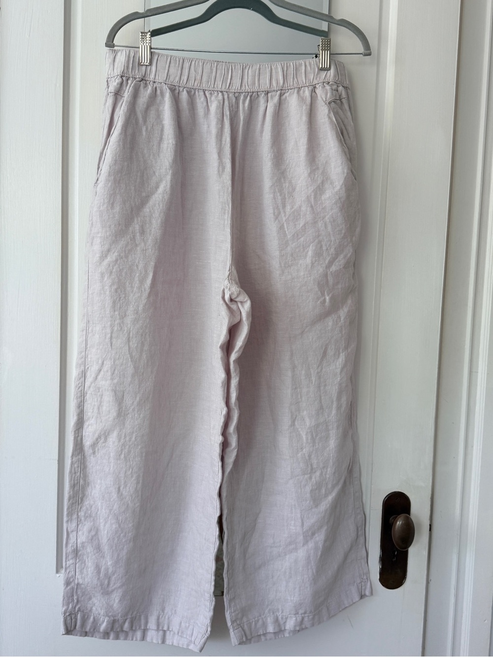Wide-Leg Linen-Blend Trousers